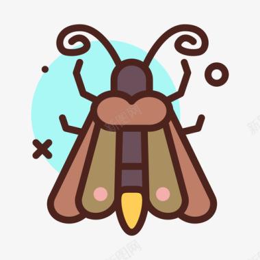 蝴蝶昆虫5线状颜色图标图标