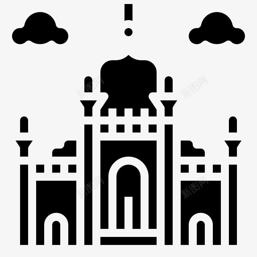 巴德沙希清真寺世界地标1填充图标svg_新图网 https://ixintu.com 世界 地标 填充 巴德 沙希 清真寺