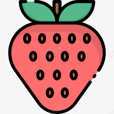 草莓82春线形颜色图标图标