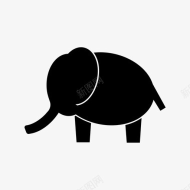 大象动物动物群图标图标