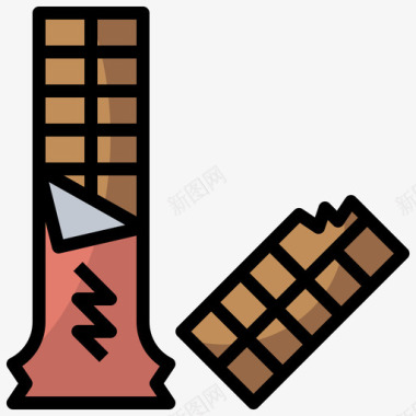 巧克力甜糖果18线形颜色图标图标