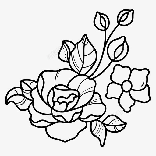 玫瑰花束装饰图标svg_新图网 https://ixintu.com 奢侈品 玫瑰 纹身 花束 装饰 鲜花