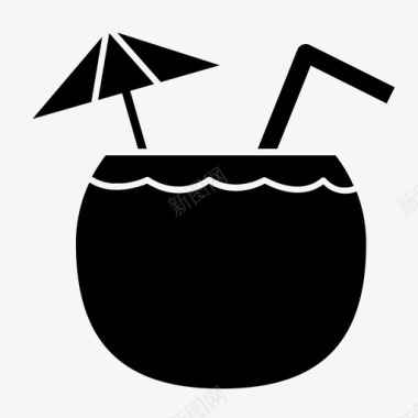 椰子水椰子饮料食品图标图标