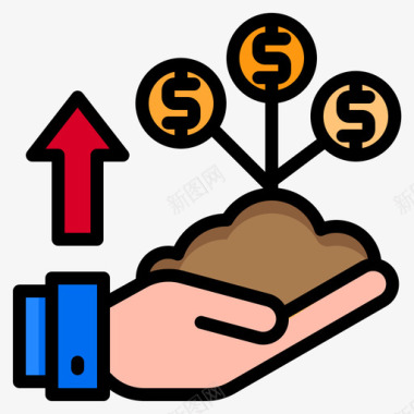 利润财务和会计4线性颜色图标图标