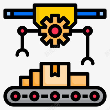 机械臂工程92线性颜色图标图标