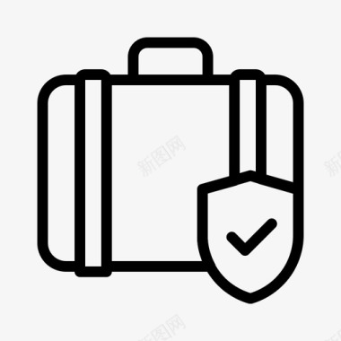 旅行保险行李保险保护图标图标