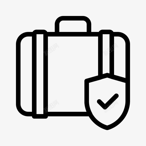 旅行保险行李保险保护图标svg_新图网 https://ixintu.com 保护 保险 旅行 盾牌 行李