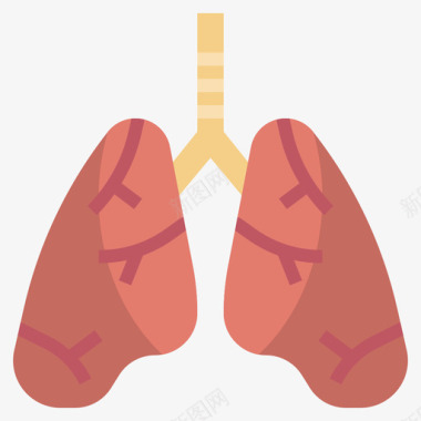 肺人体解剖学4扁平图标图标