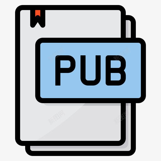Pub文件类型15线性颜色图标svg_新图网 https://ixintu.com Pub 文件 类型 线性 颜色