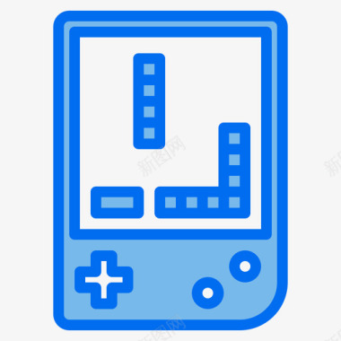 便携式视频游戏机游戏30蓝色图标图标
