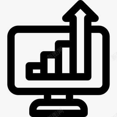 搜索引擎优化箭头条形图图标图标