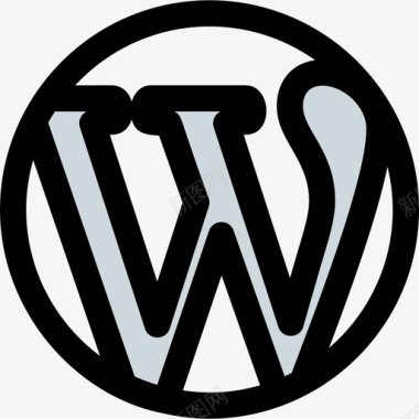 Wordpress社交标志1线性颜色图标图标