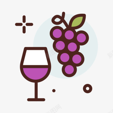 葡萄酒复活节80线形颜色图标图标