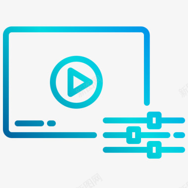 视频编辑音视频1线性梯度图标图标