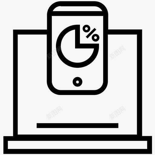 百分比图表笔记本电脑图标svg_新图网 https://ixintu.com 商务 图表 电脑 百分比 笔记本