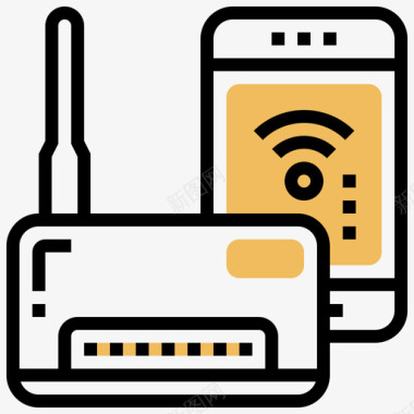 Wifi网络技术9黄色阴影图标图标