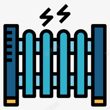 加热器冬季84线性颜色图标图标