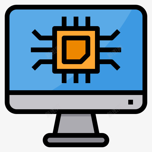 Cpu计算机技术23线性彩色图标svg_新图网 https://ixintu.com Cpu 彩色 技术 线性 计算机