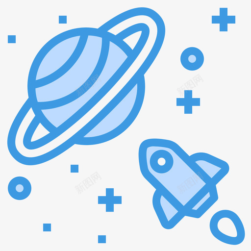 火箭太空和银河1号蓝色图标svg_新图网 https://ixintu.com 1号 太空 火箭 蓝色 银河