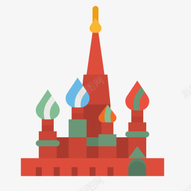 俄罗斯圣巴兹尔大教堂21平坦图标图标