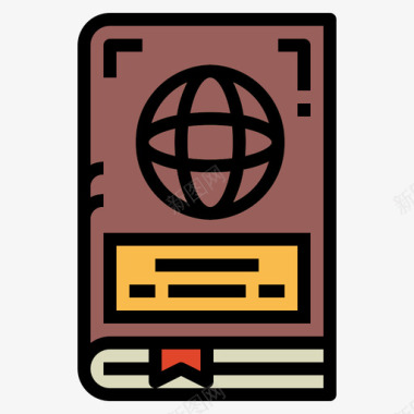 护照旅行者3原色图标图标