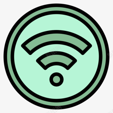 Wifi飞机9线性颜色图标图标