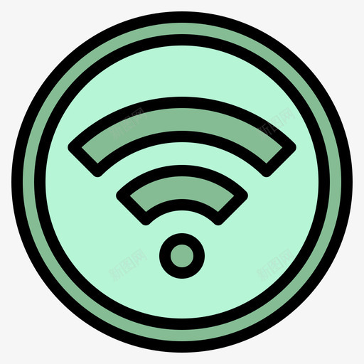 Wifi飞机9线性颜色图标svg_新图网 https://ixintu.com Wifi 线性 颜色 飞机