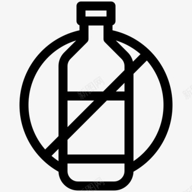 无塑料瓶生态257线性图标图标