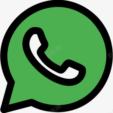 Whatsapp社交标识1线性颜色图标图标