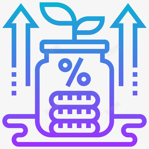 货币增长金融素养2梯度图标svg_新图网 https://ixintu.com 增长 梯度 素养 货币 金融