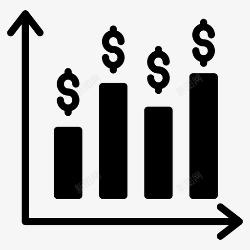 财务图图表美元图标svg_新图网 https://ixintu.com 64px 图表 字形 统计 美元 财务