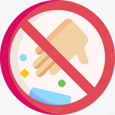 禁止乱扔垃圾游泳池规则6平图标图标