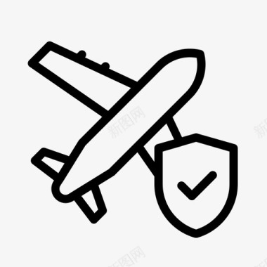 飞行保险保护盾牌图标图标