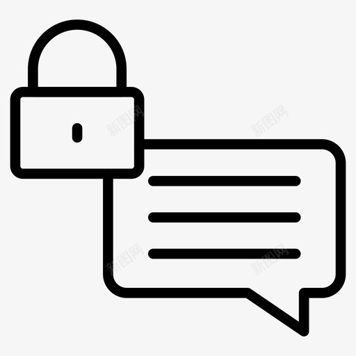 安全聊天锁消息图标svg_新图网 https://ixintu.com 64像素 互联网 安全 安全线 标志 标志符 消息 私人 符号 聊天