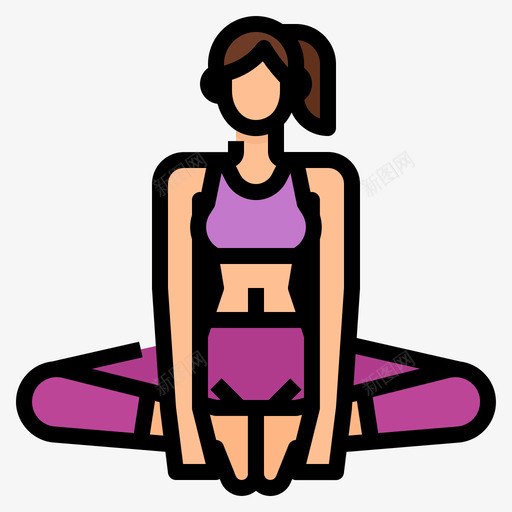 瑜伽瑜伽姿势12套线条颜色图标svg_新图网 https://ixintu.com 12套 姿势 瑜伽 线条 颜色