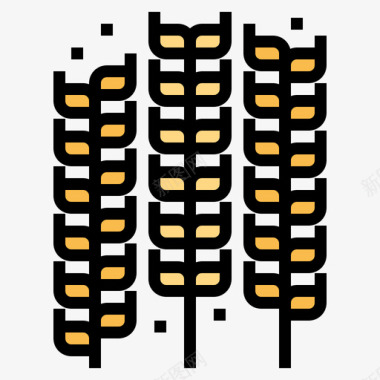 小麦32村线性颜色图标图标