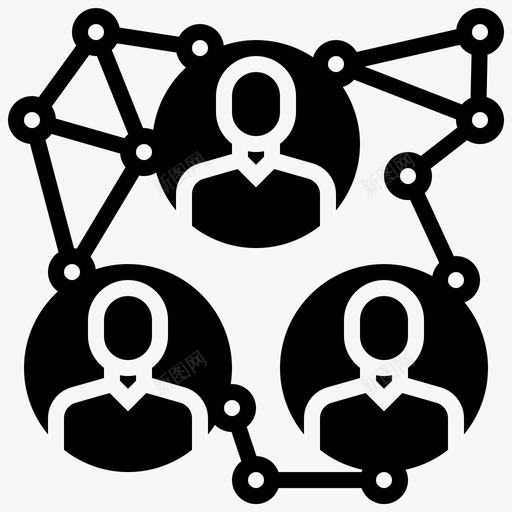 联系公司网络图标svg_新图网 https://ixintu.com 人员 公司 团队 标志 标志符 符号 组织 网络 联系
