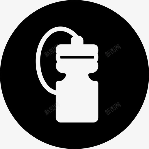 瓶子水瓶运动圆形填充物图标svg_新图网 https://ixintu.com 圆形 填充 水瓶 瓶子 运动