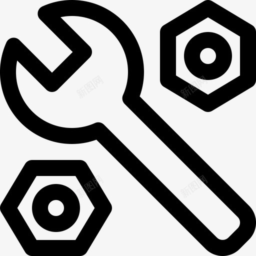 工具螺栓固定图标svg_新图网 https://ixintu.com 固定 工作 工具 扳手 自行车 螺栓