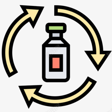 回收塑料污染12线性颜色图标图标