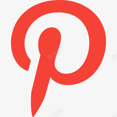 Pinterest社交标志3扁平图标图标