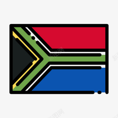 南非国旗1线形颜色图标图标
