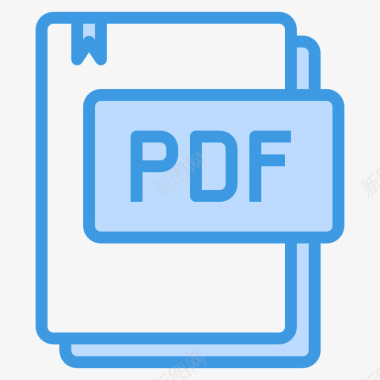 Pdf文件类型18蓝色图标图标