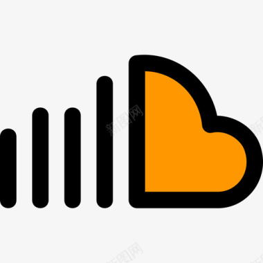Soundcloud社交标识1线性颜色图标图标