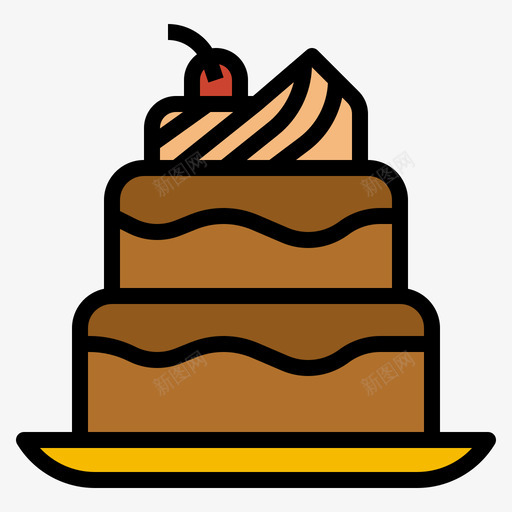蛋糕面包房150线性颜色图标svg_新图网 https://ixintu.com 线性 蛋糕 面包房 颜色