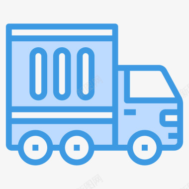 送货车物流和送货12蓝色图标图标