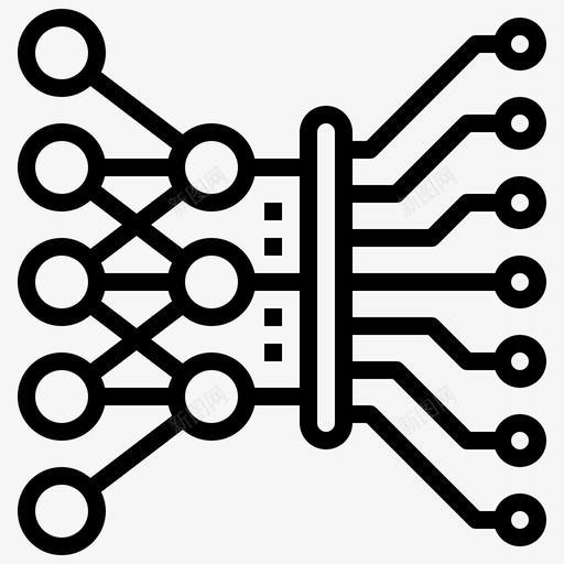 深度学习人工智能75线性图标svg_新图网 https://ixintu.com 人工智能 学习 深度 线性