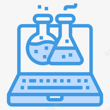 笔记本电脑教育和学习15蓝色图标图标