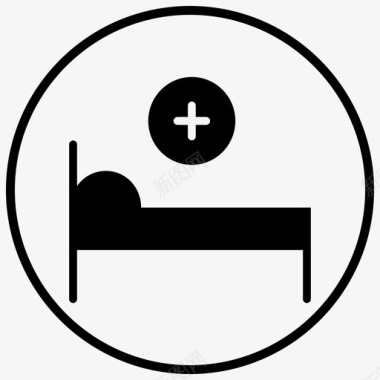 病床病房医疗箱图标图标