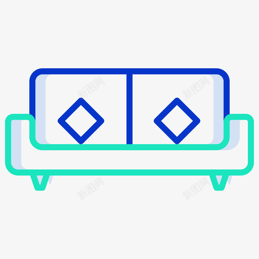 沙发床家具装饰3轮廓颜色图标svg_新图网 https://ixintu.com 家具 沙发 装饰 轮廓 颜色